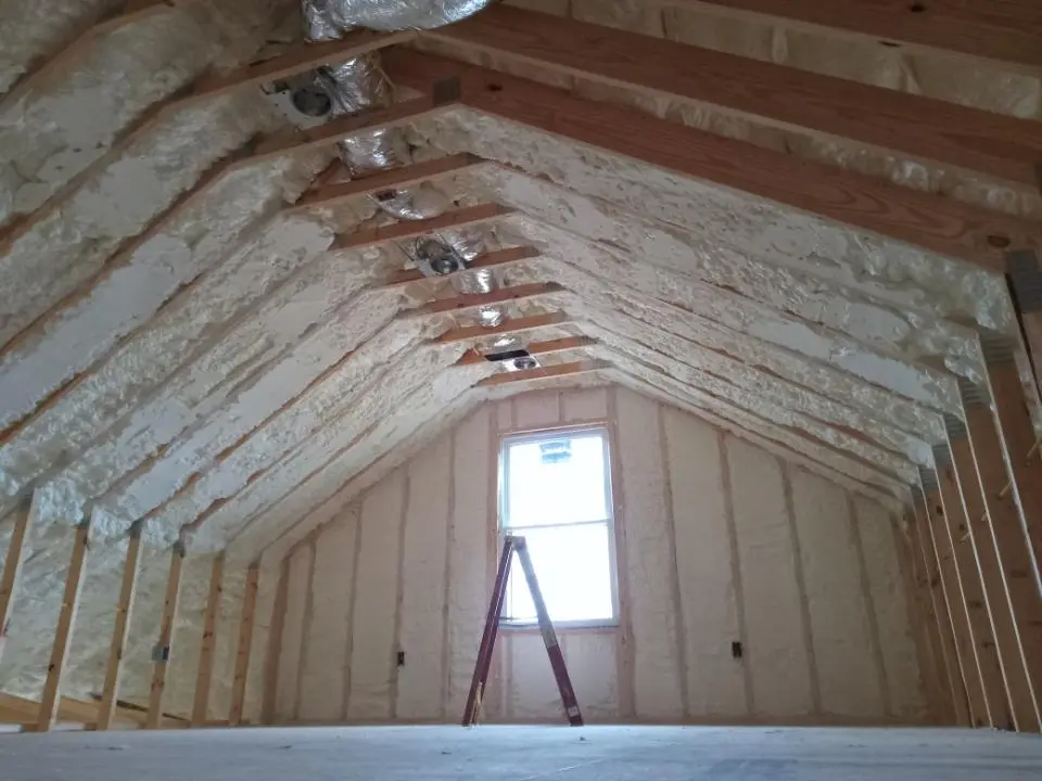 Spray foam roofing application for Crawl Space Insulation project in Coon Rapids